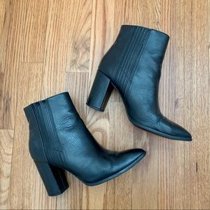 Seychelles black genuine leather booties heels 8